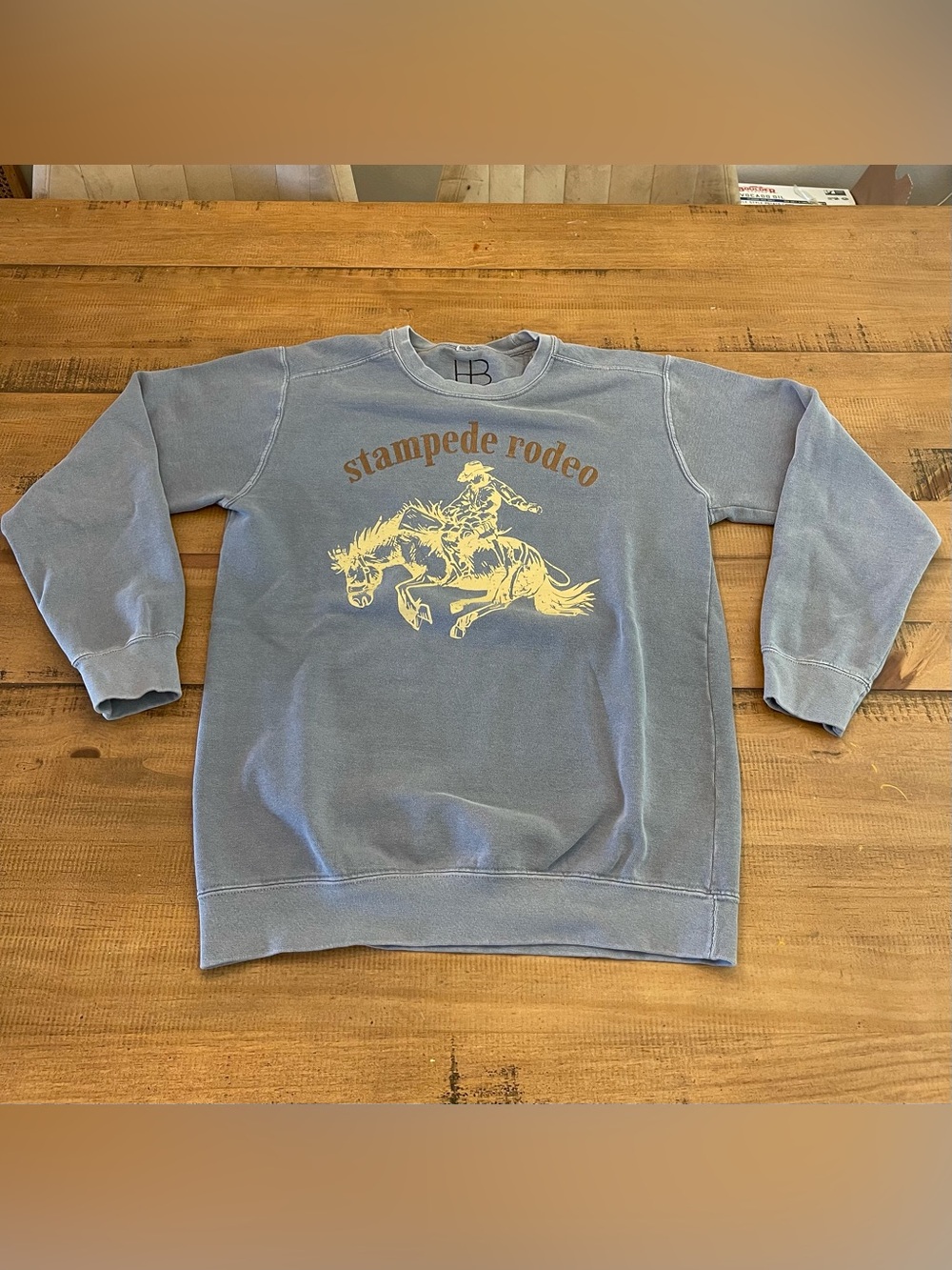 Stampede Rodeo Graphic Crewneck Sweatshirt - Light Blue